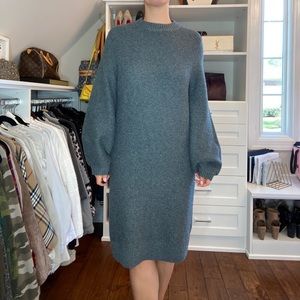 Gray sweater dress